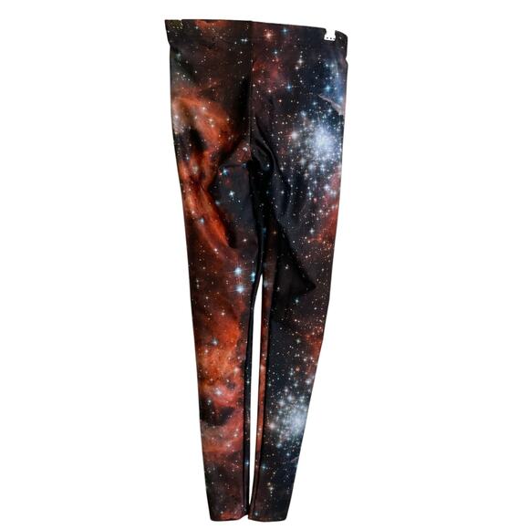 Blackmilk Galaxy Leggings Womens Small Red Cosmic Space Stars Art Stretch - Picture 2 of 12